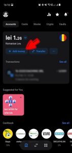 Revolut Transfer Bancar - pasul 1